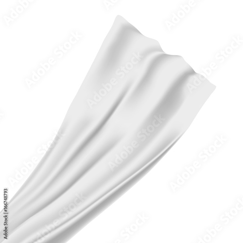 Vector realistic isolated satin silk fabric on the white background for decoration and covering.