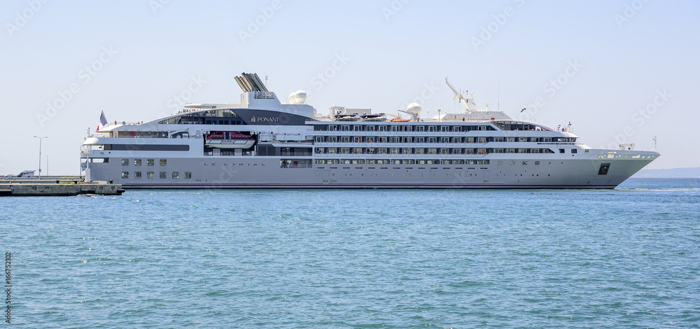 Cruise ship in the port of Split in Croatia.