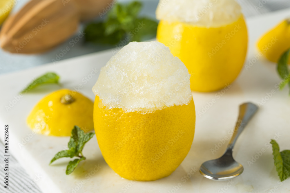 Homemade Yellow Lemon Italian Ice Homemade Yellow Lemon Italian Ice
