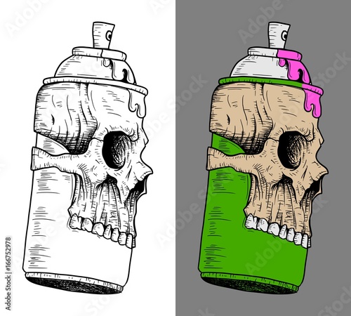 Spray Can with Skull mask