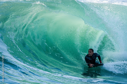 Bodyboarder in action