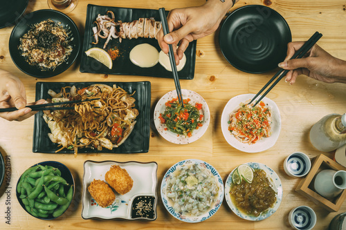 Party with Japanese food style