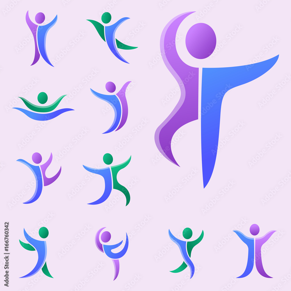 Silhouette abstract people performance character logo human figure pose vector illustration. Silhouette abstract people performance character logo human figure pose vector illustration.