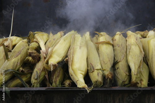Corn cooking at the county fair 