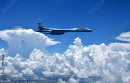 Nuclear bomber in flight