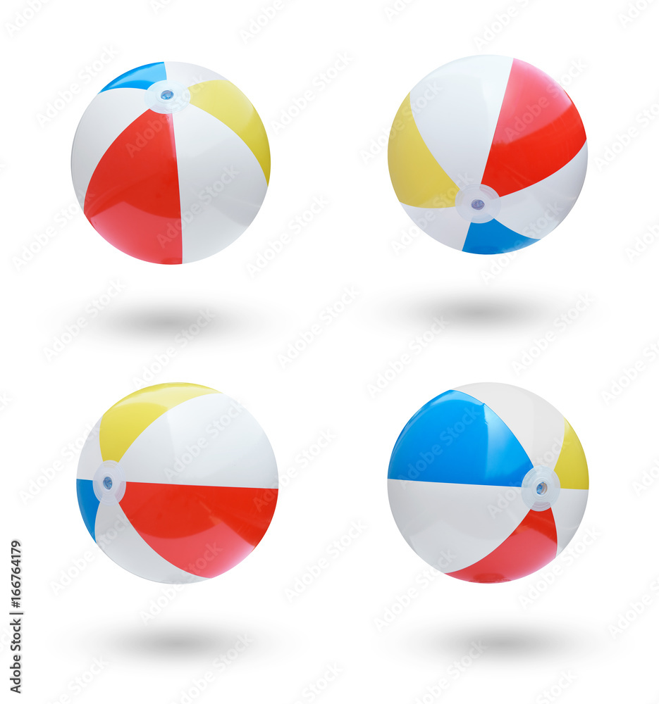 Beach balls collection isolated on white background Beach balls collection isolated on white background