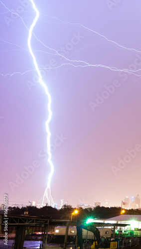 Texas Thunderstorm Lightning Strike Electrical Discharge Dallas