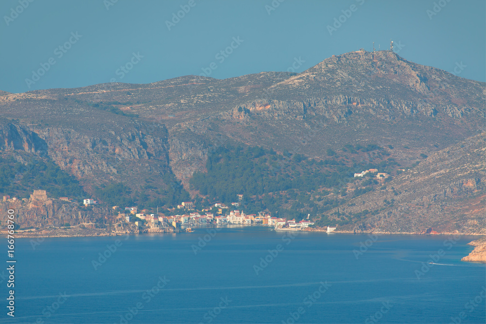 The harbour view in Kastellorizo Island The harbour view in Kastellorizo Island