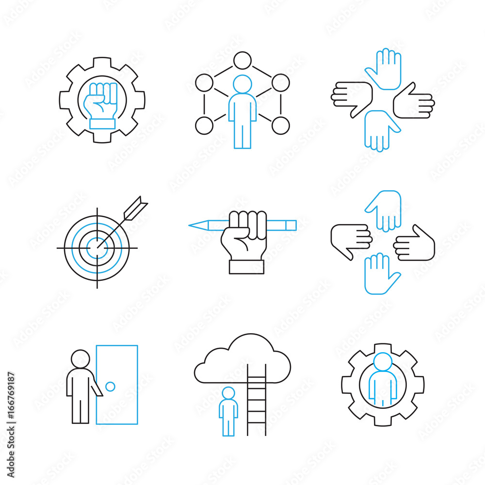 Modern Thin Line Icon and Pictogram, Business Management Concept, Flat thin line designed vector Illustrator Modern Thin Line Icon and Pictogram, Business Management Concept, Flat thin line designed vector Illustrator