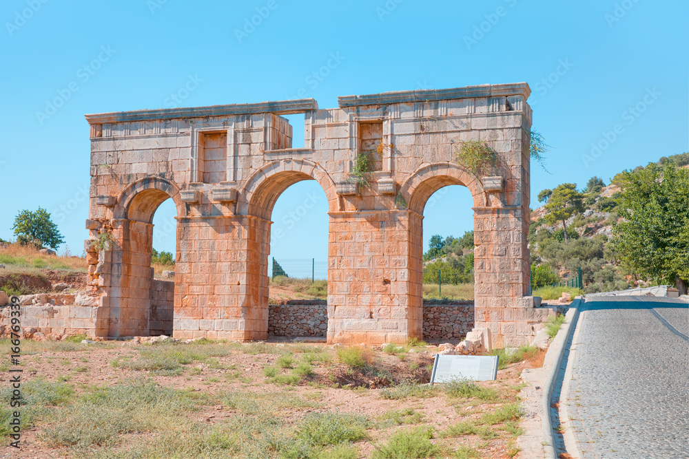 Patara Roman Gates historical Site in Antalya Turkey