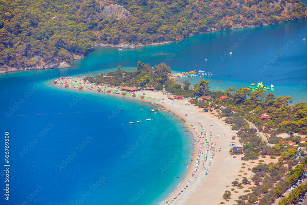 Aerial view of the beach of Oludeniz and Blue Lagoon
