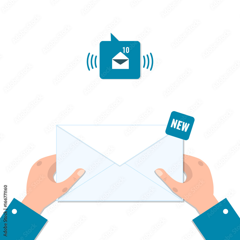 Envelope in hands. Receive mail, email concept. New incoming message, sms. Mail delivery service. Envelope in hands. Receive mail, email concept. New incoming message, sms. Mail delivery service.