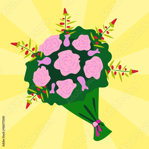 Nature spring flower wreath illustration colorful seamless pattern background...
