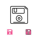 Floppy Disk Logo icon vector