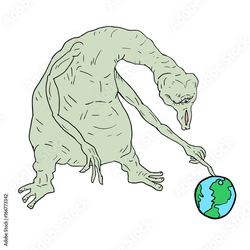 Big alien and small planet