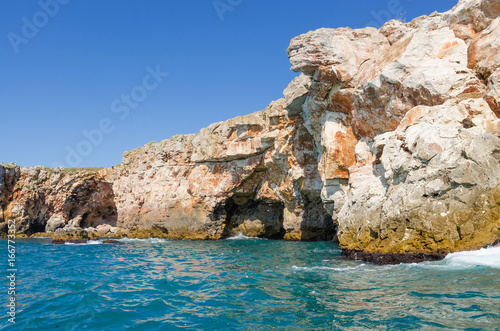 Rocky coast on the Black Sea near Tyulenovo village, Bulgaria