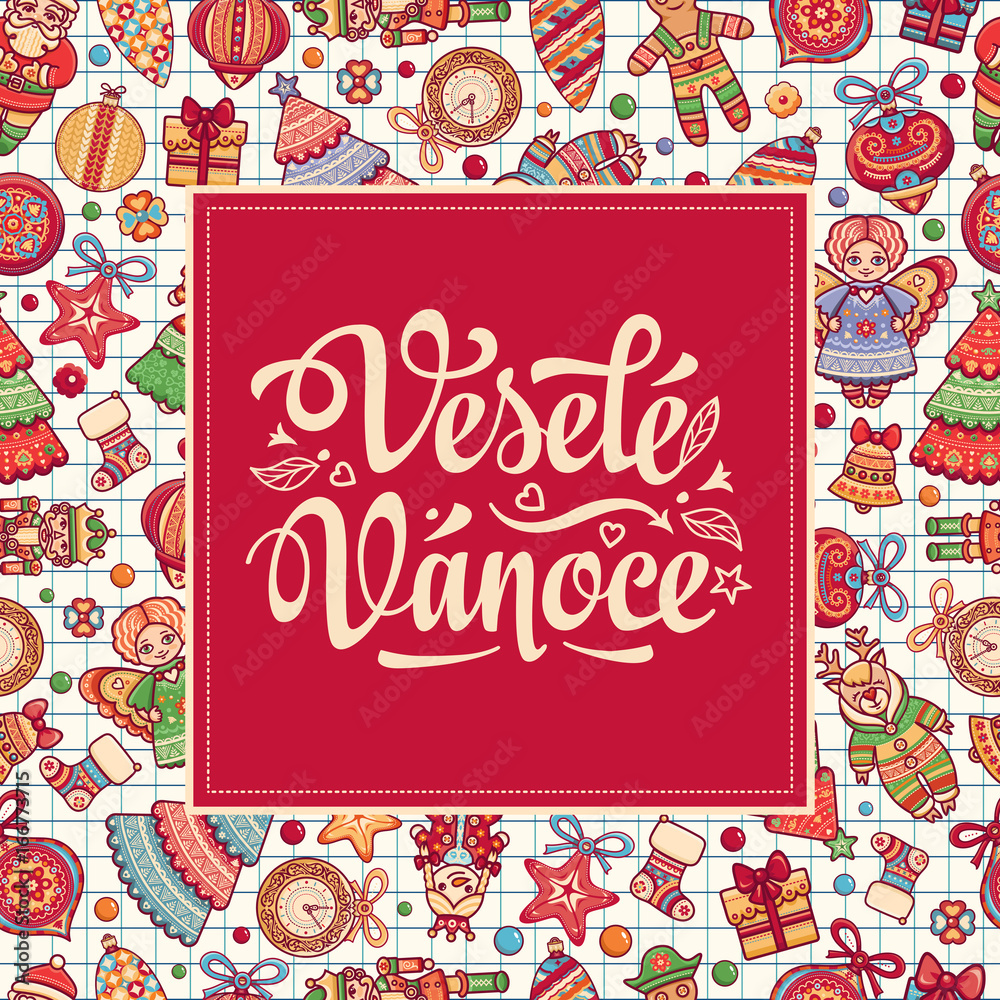 Czech language. Vesele Vanoce. Christmas message. 