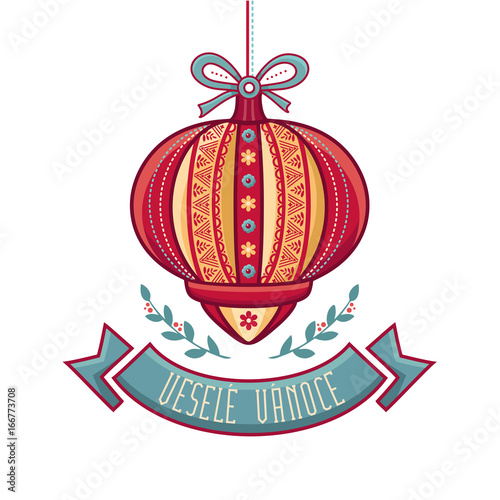 Czech language. Vesele Vanoce. Christmas message. 