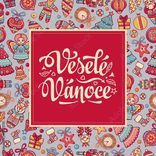 Czech language. Vesele Vanoce. Christmas message. 