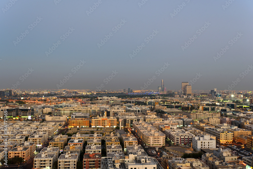 Aerial view of Dubai old town,UAE