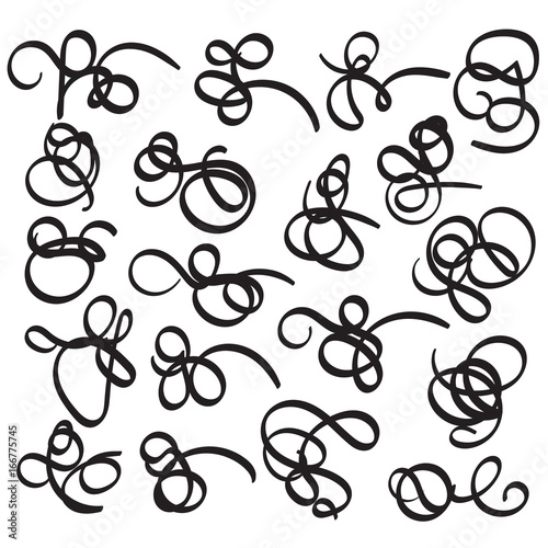 Decorative Element. Harmonious curls. Vignettes, Forging, Grating, Brand. Vector illustration