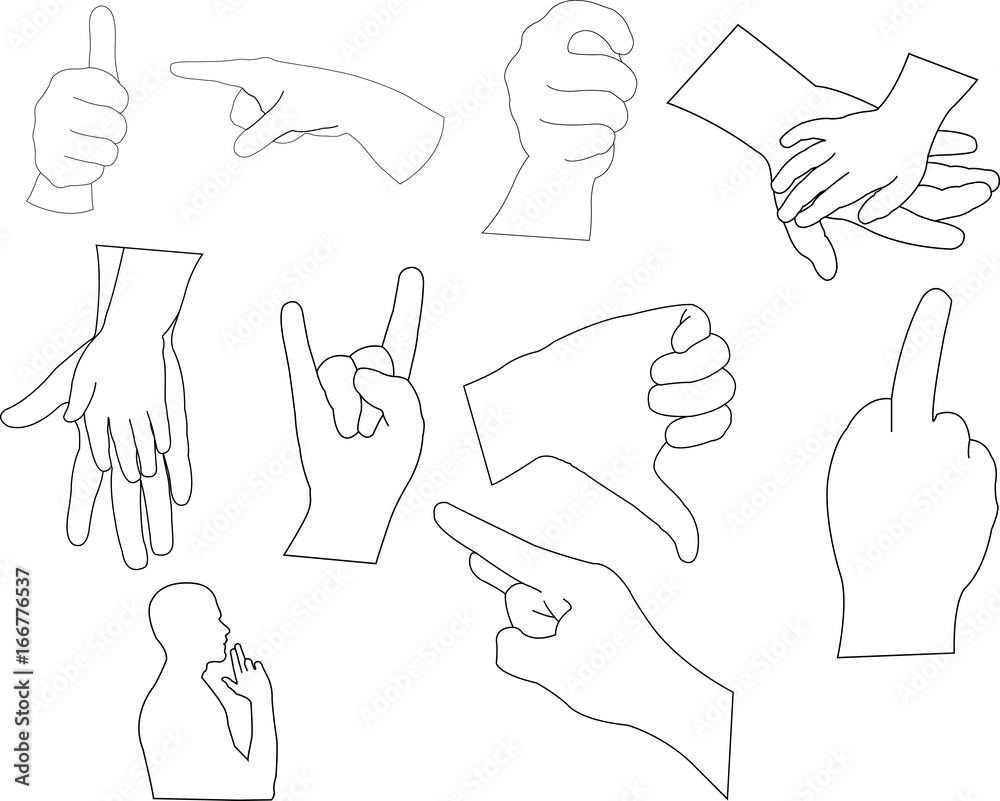 hand outline vector silhouette hand outline vector silhouette