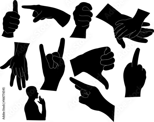 hand 2 vector vector silhouette