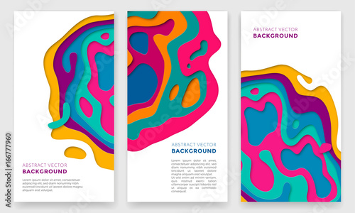 Banner color abstract multi gradient color vector layers effect pattern paper cut