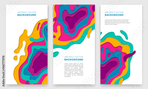 Banner color abstract multi gradient color vector layers effect pattern paper cut © Ron Dale