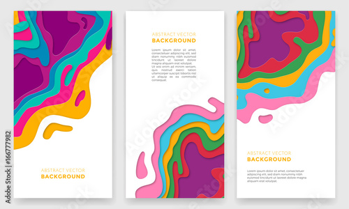 Banner color abstract multi gradient color vector layers effect pattern paper cut © Ron Dale