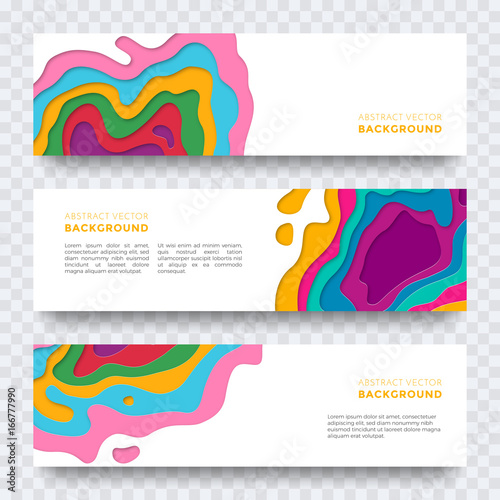 Banner color abstract multi gradient color vector layers effect pattern paper cut