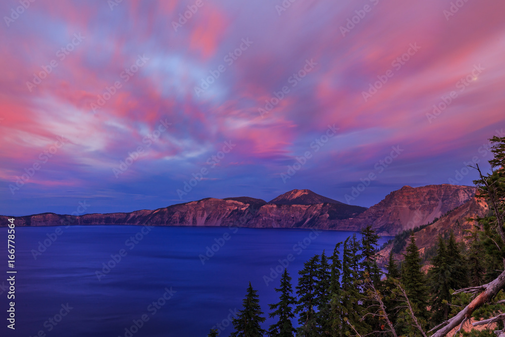 Crater Lake National Park at night