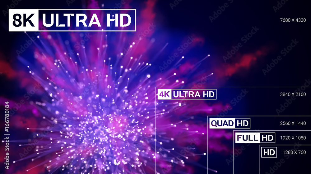 8K Ultra HD, 4K UHD, Quad HD, Full HD vector resolution presentation vector  de Stock | Adobe Stock