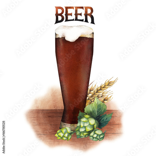 Watercolor beer design photo