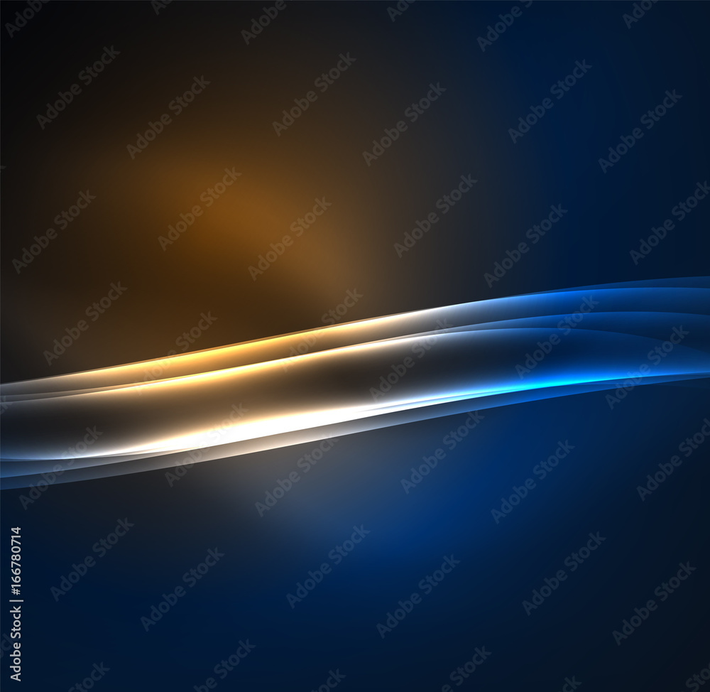 Energy lines, glowing waves in the dark, vector abstract background Energy lines, glowing waves in the dark, vector abstract background