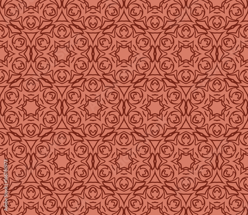 abstract seamless geometric pattern with floral shape. vector illustration. brown color