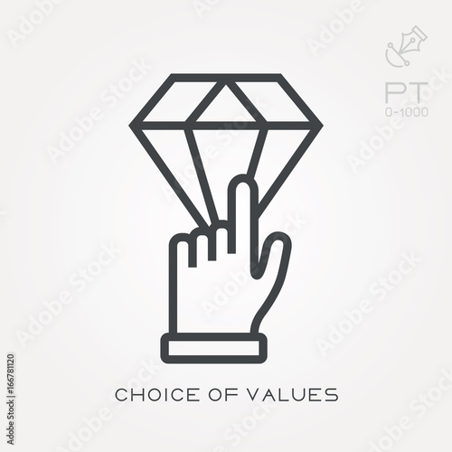 Line icon choice of values