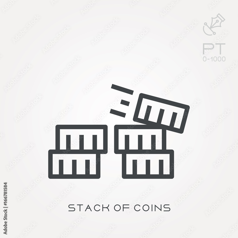 Line icon stack of coins