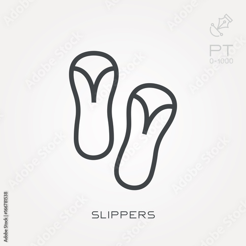 Line icon slippers