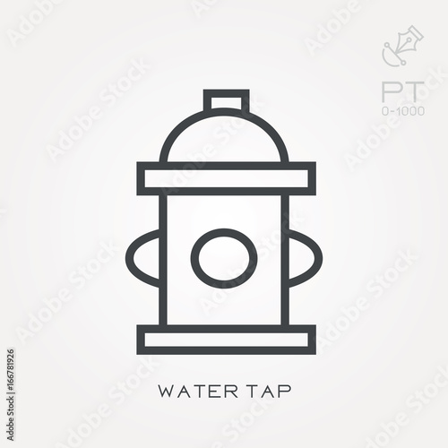Line icon water tap