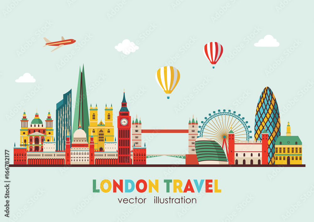 Obraz premium Streszczenie panoramę Londynu. Ilustracja wektorowa - wektor