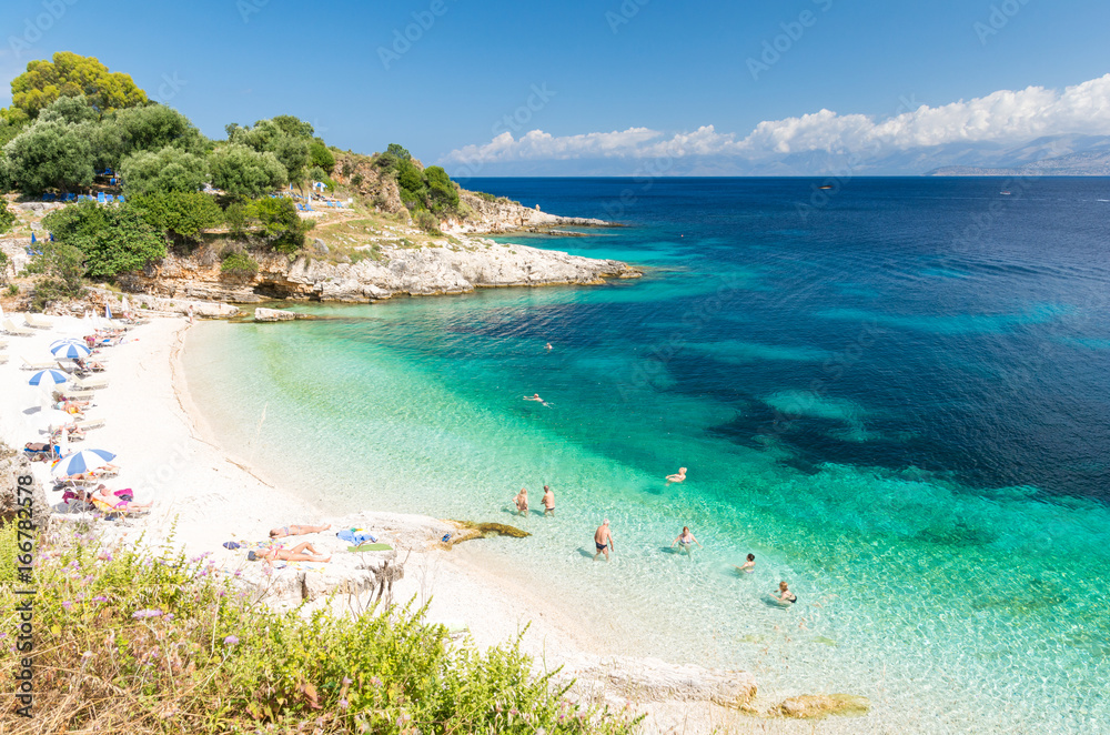 amazing beach on Corfu island, Greece