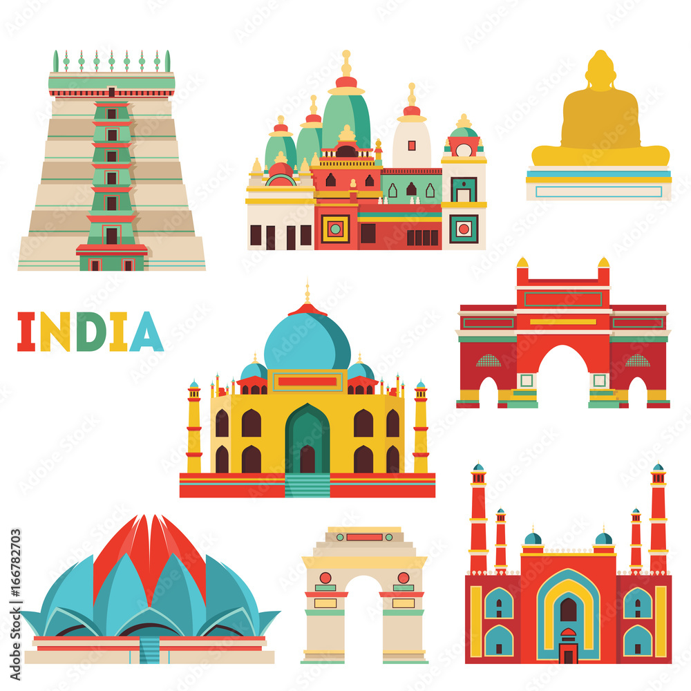 India skyline. Vector illustration - stock vector