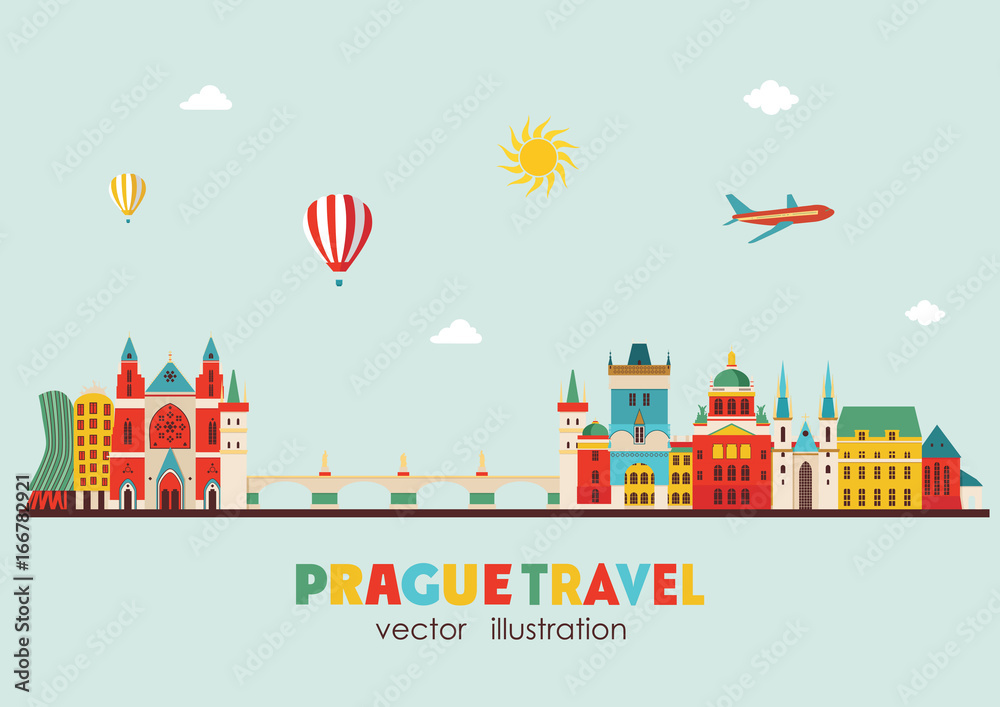 Prague skyline. Vector illustration - stock vector