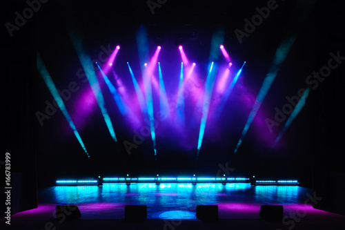 Free stage with lights  lighting devices.