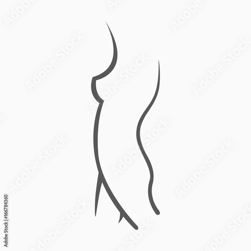 Sexy fitness figure of a girl. Intimate hygiene, vector lady poses. Lovely elastic ass bikini zone. Drawn graphics for design, background
