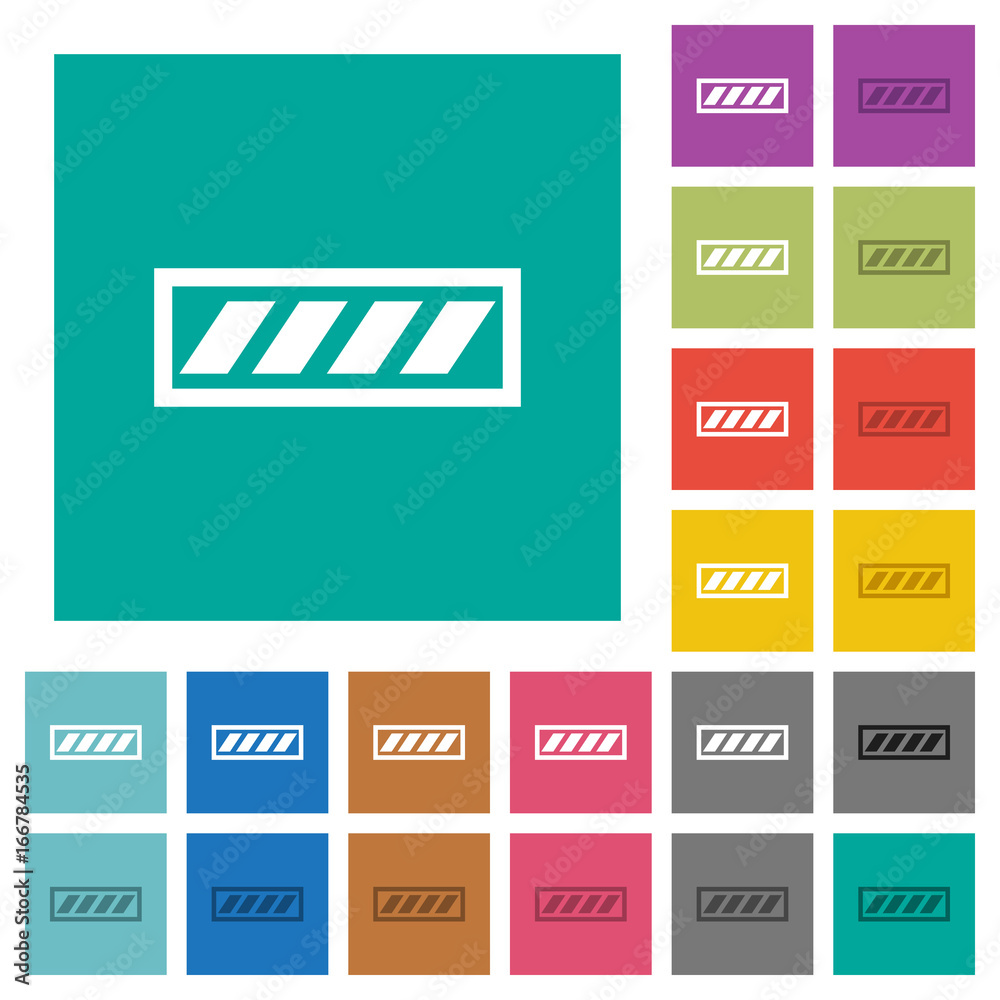Progress bar square flat multi colored icons