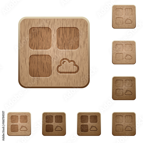 Cloud component wooden buttons