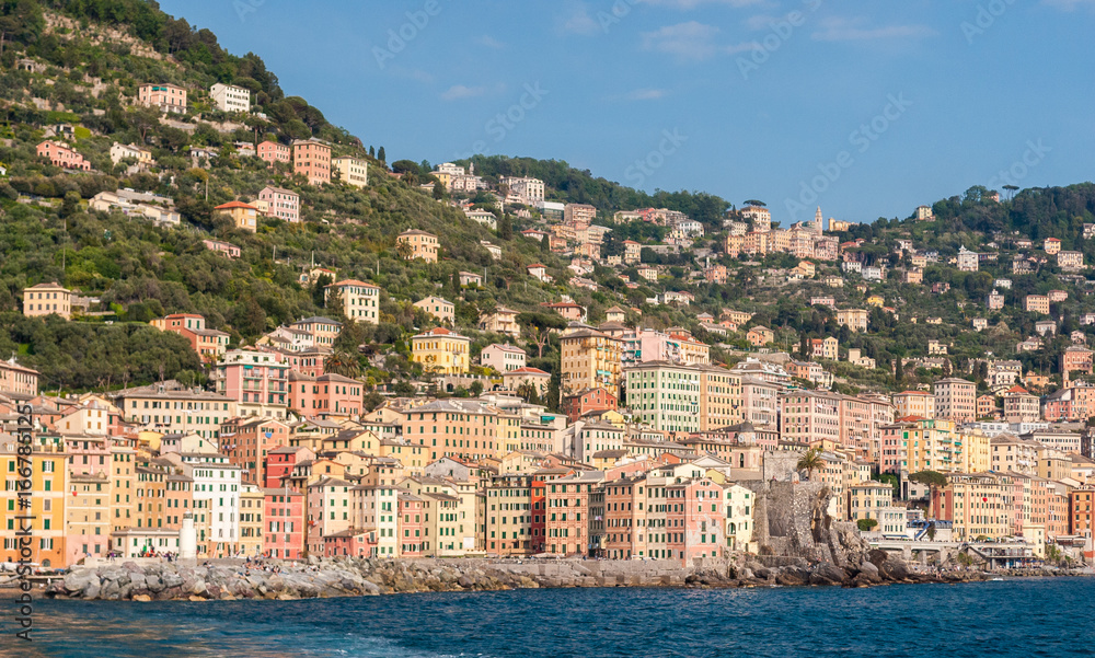 The town of Camogli, near Genoa, seen from the sea