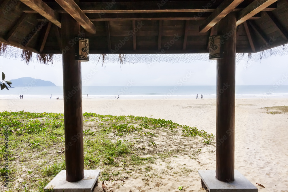 Entrance to a tropical beach in Hainan island